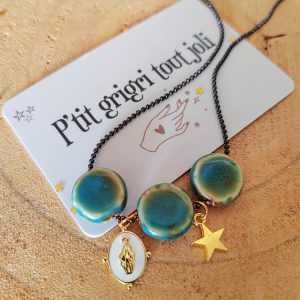 Collier grigri vierge et étoile