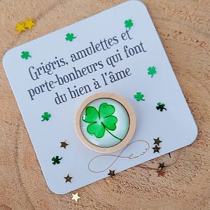 Amulette trèfle à 4 feuilles porte-bonheur